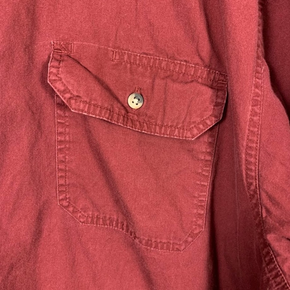 Wrangler Short Sleeve Red Button Up Short Sleeve Shirt 100% Cotton Men's 2XL - Picture 2 of 7